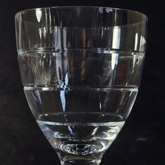 DESIGN HOUSE STOCKHOLM WATER WINE GLASSES, Cut Lead Crystal, 16 oz, SWEDEN, 2PC