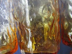 Set of four Morgantown Topaz Driftwood Crinkle Tumblers LOT A 25