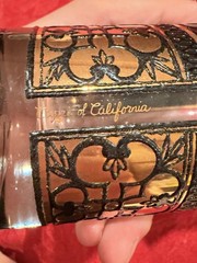 Intricate Vtg Signed Capri of California Black & Gold Highball Glasses Set of 6