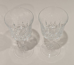 Set/2 Cristal d’Arques-Durand Avignon Hand Blown Crystal Wine Glass 6 oz 6 1/8″T