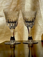 2 Royal Brierley Stratford Pattern Wine Glasses 5.5” – Excellent – Lovely Pair!