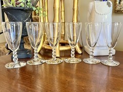 Libbey Glass Knob Hill Set Of 6 Clear Whiskey Sour Ball Stem Glasses