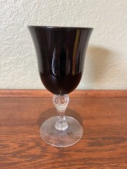 Libbey Martello Black Amethyst Wine Water Glass 7.25”