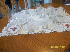 Etched Crystal Tall Ship & Seagull Nautical Wine, Mugs & Tumblers Group Of 18