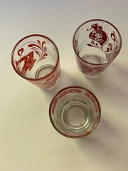 Vintage 1950s Hazel Atlas Kraft Swanky Swigs Juice Glasses Lot of 3