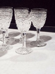 SET OF 8- RARE WEBB THOMAS ENGLAND CUT CYRSTAL CORDIAL GLASSSES PATTERN #52990