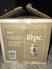 PFALTZGRAFF Libbey VILLAGE Pattern GLASSWARE Set of 10 Cooler GLASS 16oz TUMBLER
