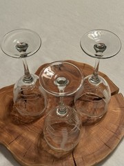 Rolf Glass Etched Palm Tree Crystal Wine Glasses 7 3/4” Set Of 3