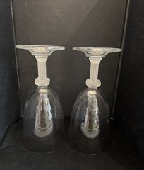 Set of 2 Mikasa Parthenon Frost Iced Tea Wine Glasses 7 3/8″ Frosted Column Stem