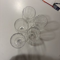 5 Mikasa Stephanie 7.5” Wine Goblets Wine Glass Optic Bowl Wafer Stem