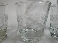 Anchor Hocking Laurel Gray Cut 6 oz Juice Glasses Set of 3 Replacments