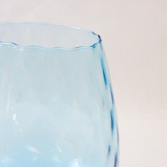 Empoli Italian Blown Glass Aqua Blue Optic Large 9.75in Brandy Snifter