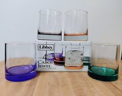 Libbey 4-pc. Jewels Glass Set Impressions Colors Rocks 10.8 oz each