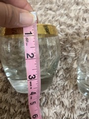 2 Vintage Imperial Old Fashioned Whisky Rocks Wine Glasses 24kt Gold Rim 6oz EUC