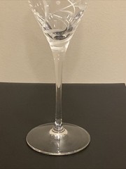 Lenox Clear Wine Glass With Satin Vine Cut Etching 9.25” Height, 3.25” Diameter