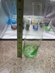 Set Of 8 Glasses 4 Curved 6.5″ Tumblers, 4 Shot 2.75″ Assorted Rainbow Colors