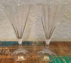 Pair Fontaine by MIKASA Water Goblet 6 7/8″ Germany clear crystal