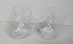 Viski Rolling Crystal Wine Glasses Roly Poly Tumblers Set of 2 – New – Open Box