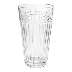 Anchor Hocking OLIVIA ISABELLA Vertical Lines Dots 16 OZ Glass Tumbler EUC
