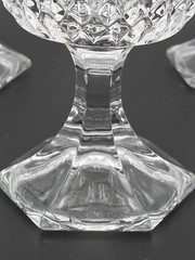 4 Fostoria Tall Crystal Sherbet Dessert Dish Cups Stratton Pattern 5 3/8″ MINT