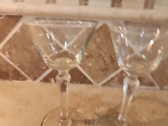 Pair Of Vintage Libbey Liquor Cocktail Glass Pattern 3001 Cut Glass Stem
