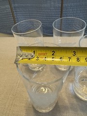 Vintage Set Of 5 Glass Tumblers Deep Etched Engraved Trojan Soldier & Wreath