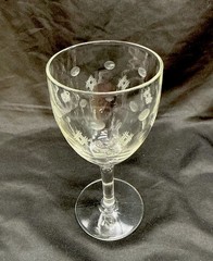 Standard Glass Co Criss Cross Etched Water Goblets Set 6 VNTG 6.75″ Wine Glass