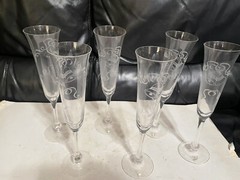 Orrefors Crystal Champagne Bell Flutes Millennium Bells by Erika Lagerbielke 6