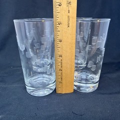 Libbey Windsor Etched Highball 12oz Drinking Glasses 5.2”H , Vintage Set of 4