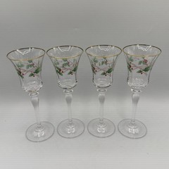 Mikasa Ribbon Holly Wine Glasses – Set Of 4 – 8.75″ Tall