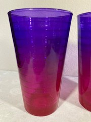 Pair Of Libbey Ombre Tumblers/Glasses~ Ombre Pink/ Purple~ 16 Ounces Each