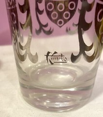 2 VTG MCM KIMIKO Guardian Shield Crest HIGHBALL GLASSES Silver