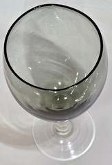 Set of 2- Fostoria Debutante, Claret/Wine Goblets, 4oz, Gray Mist, Clear Stem