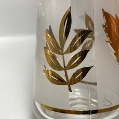 Anchor Hocking Starlyte Frosted Gold Leaf Oil Vinegar Cruet BB15