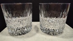 Pair of Tudor England Catherine III Crystal 3 1/2″ Double Old Fashioned Glasses