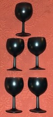 Blue Frosted Stemmed Glasses (5)
