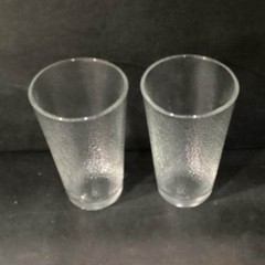 Libbey Glass Hammered Clear Tumblers, Set of 2, Textured Drinking Glasses
