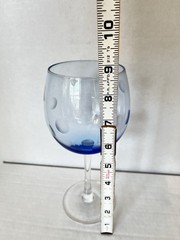 Waterford Crystal Polka Dot Blue All Purpose Goblet 8 1/2”