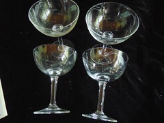 4 Vntg Noritake 1950’s SASAKI WHEAT Champagne/ Tall Sherbet Glasses 4 3/8″ EUC