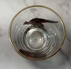 Vintage Hazel-Atlas Continental Can Pheasant Barware Set 11 Pc MCM Highball Shot