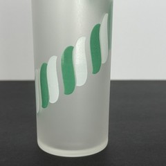 Set of 6 Vintage MCM Libbey Frosted Glass Candy Stripe Highball Glasses Rainbow