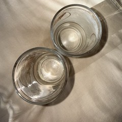 2 Vintage Anchor Hocking Drinking Glasses Floral Roses Butterfly Transfer