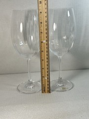 Set of 2 Crystal Clear Long Stem Wine Drinking Goblet Glasses Made in Austria