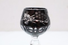 SET 6 BOHEMIAN CZECH CUT TO CLEAR Cordial Wine GLASSES Goblets Multicolor 5.25″