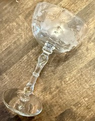 Vintage Set 10 Etched Coupe Champagne Glasses Grapes/Vines 1930 Tiffin Style