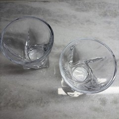 Mikasa “Motion” Twist Rocks Glasses, 3-3/4”T Set Of 4 Square Bottom
