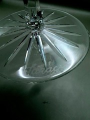 Signed Takacs Ruby Flash Cut Crystal Wine Goblet Hand Cut Faceted Stem 6.5″