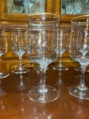 Set of 35 Lenox Crystal Glasses Intrigue Gold Trim 12 Wine 12 Water 11 Champaign