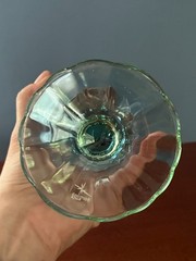 BORMIOLI ROCCO ITALY 2 BAHIA BLUE & GREEN ICED TEA GOBLETS GLASSES 7.5″ H