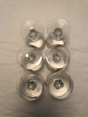 6 Gold Leaf Applied And Clear Decor Glass Stemware-With A Ball Stem